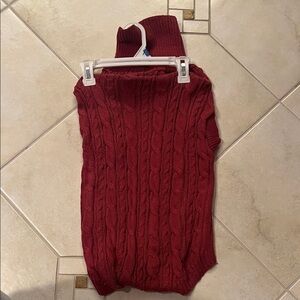 Extra Large Elegant Cable Knit Dog Sweater - Red/Burgundy